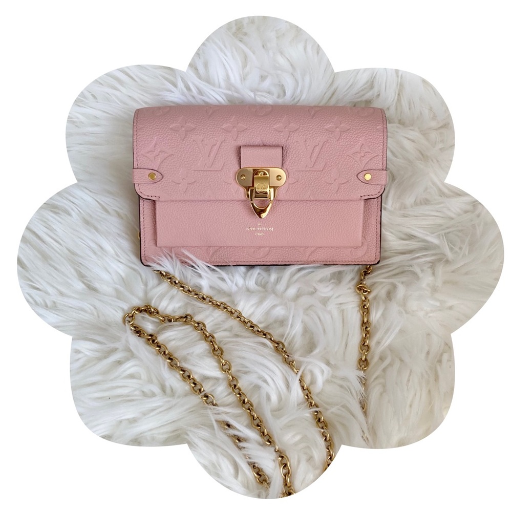 🦄 Rare Color🦄 Louis Vuitton Vavin Chain Wallet Rose Poudre Empreinte